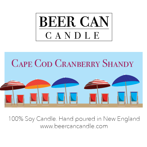 NEW Soy Wax Blend Beer Can Candle - Cape Cod Cranberry Shandy